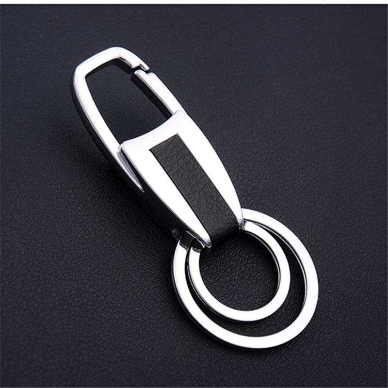 

Keychains Stainless Steel Keyrings Classic Style Fashion Car Keychain Creative High-end Business Men Leather Metal Alloy GIFT