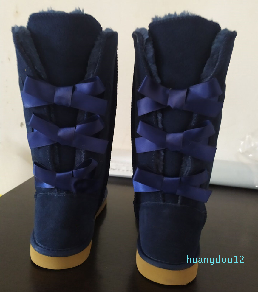 

Designer- Women's Kids Fashion Boots Knee Boots Half Boot Ankle Cow Split Leather Women Children Bailey Bow Snow Boot Shoes, Fuchsia+one bow