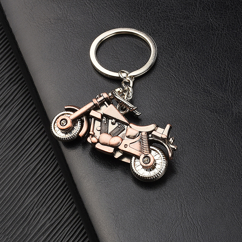 

10Pieces/Lot Fashion Key Ring Metal Key Chain Keychain Jewelry Antique Silver Color Plated Motorcycle Motorcross 24*55mm Pendant