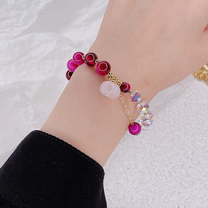 

Bangle Crystal Tiger's Eye Natural Stone Bracelets Women Jewelry