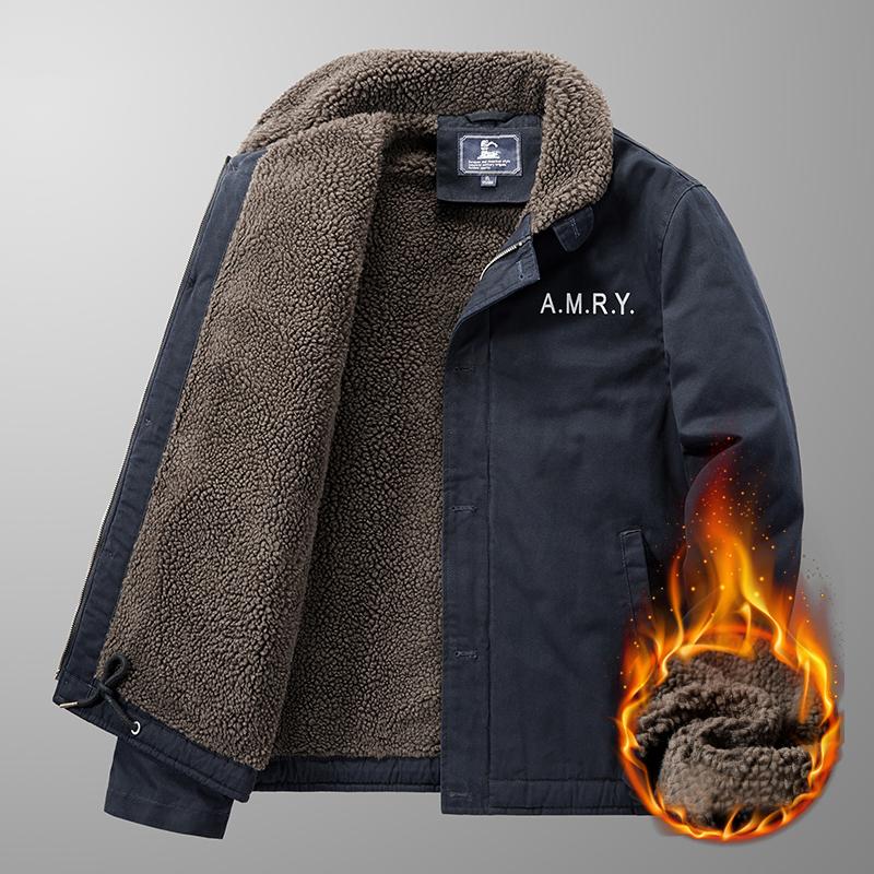 

Men's Jackets Winter Coats Casual Cashmere Cotton Fleece Bomber High Quality Jacket Fashions Warm Mark More Velvet Clothes, Black;brown