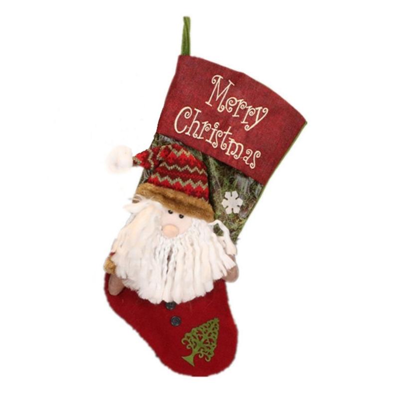 

Christmas Decorations Stockings Kids Cute Plush 3D Classic Large Toys Party Gift Choice
