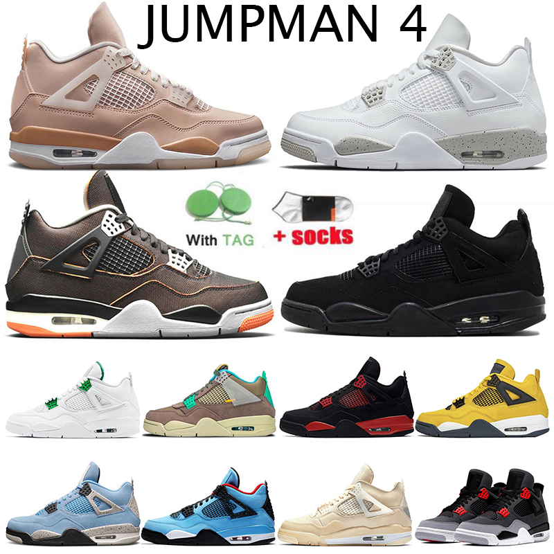 

Jumpman 4s 4 Black Cat Basketball Shoes Infrared University Blue White Oero Sail Fire Fed Bred Metallic Purple Green Sneakers Women Shimmer Trainers Size 36-47, #b22 36-47