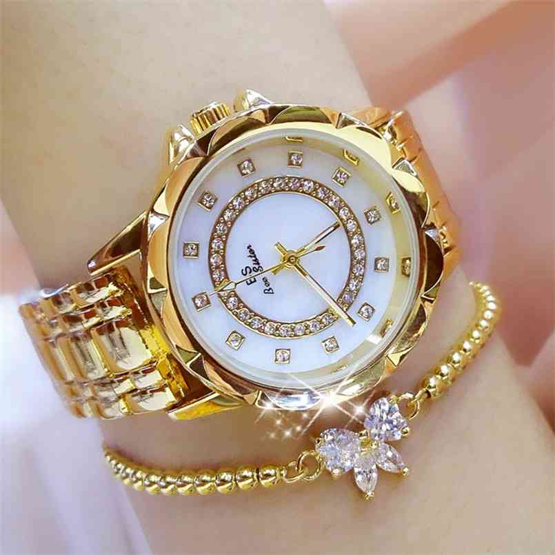 

Women Watches Luxury Brand Diamond Quartz Ladies Rose Gold Stainless Steel Clock Dress women relogio feminino 210707