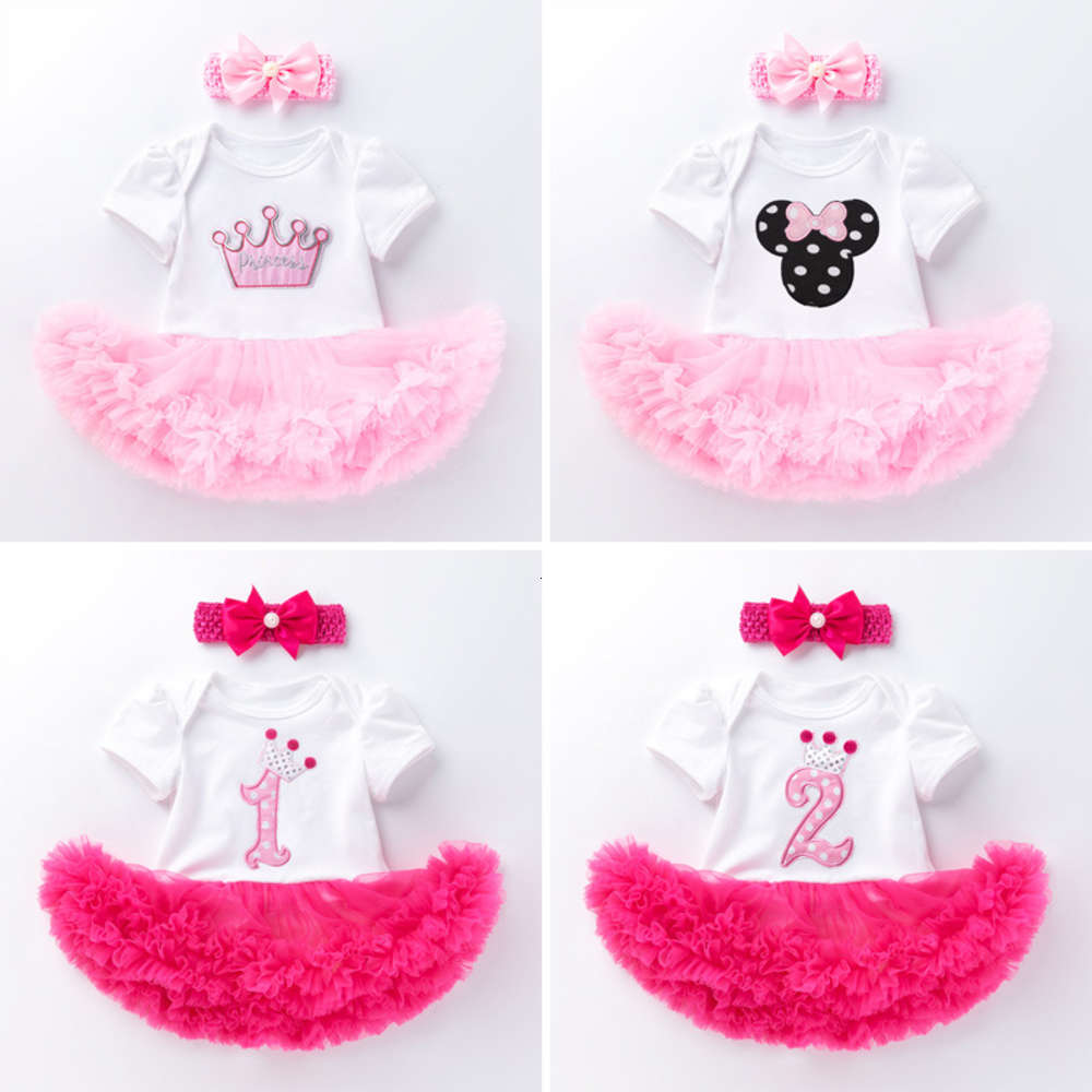 

born dress pack fart children's skirt baby short sleeve ha two piece girl, White