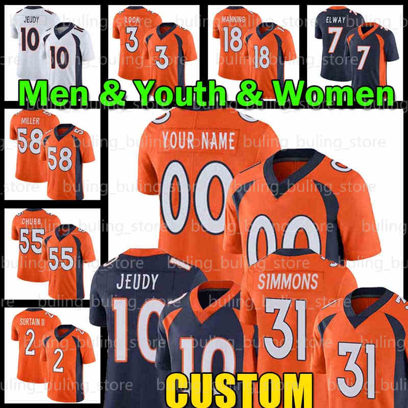 

Custom 33 Javonte Williams Football Jerseys 5 Teddy Bridgewater 27 Steve Atwater 24 Champ Bailey 30 Terrell Davis Josey Jewell 31 Justin Simmons Jerry Jeudy Drew Lock, Custom 2020 new men (ye ma)