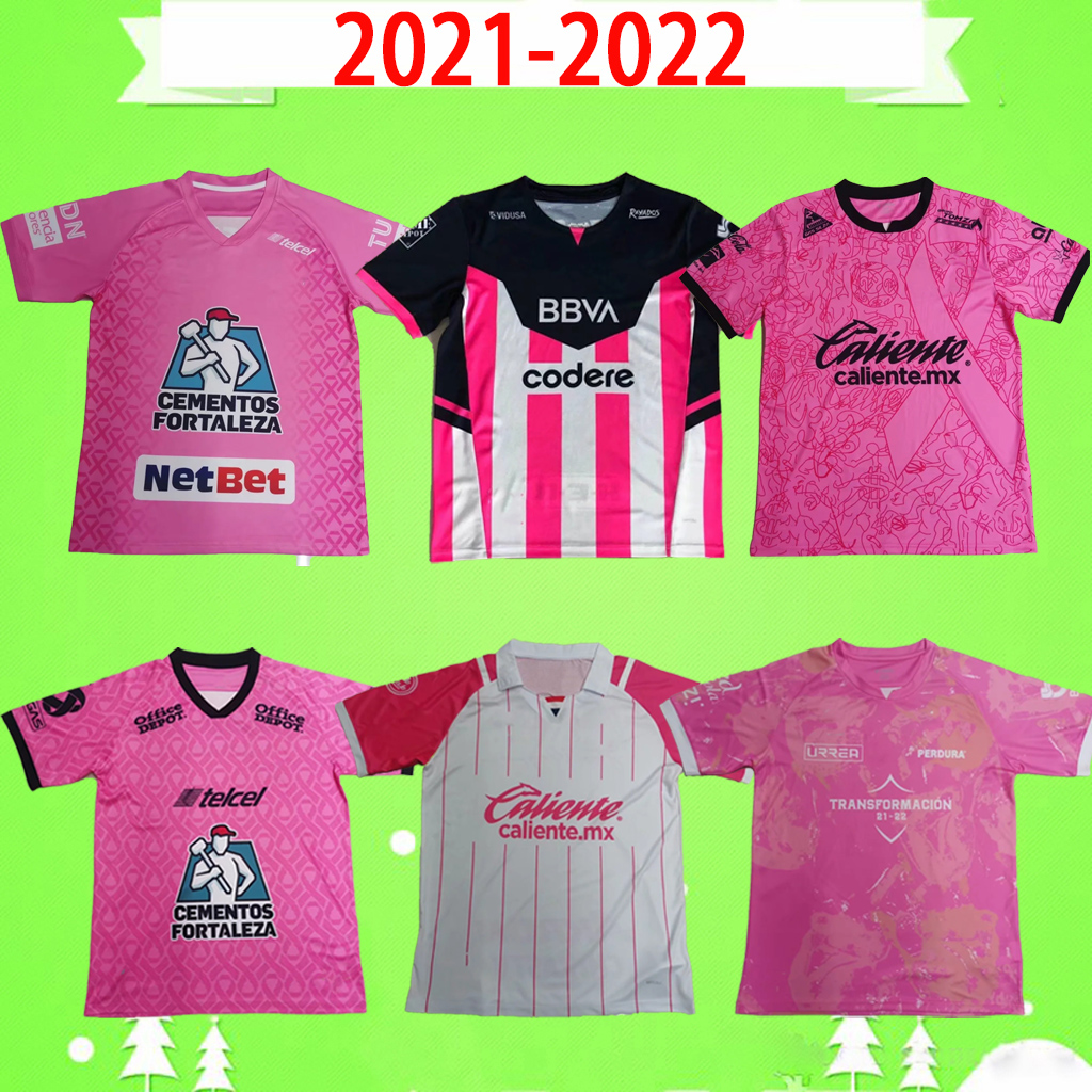 

2021 2022 Chivas Atlas Tijuana Leon Pachuca Monterey Pink soccer jersey Special Edition version 21 22 football shirt Guadalajara mexico liga mx S-2XL, Black;yellow