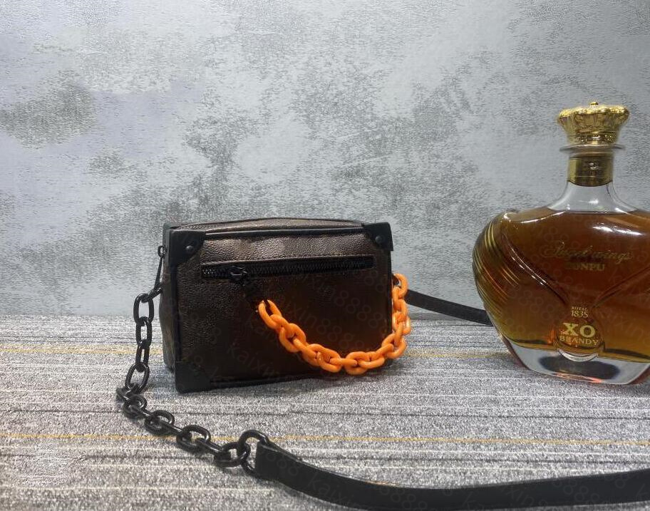 

Designer Soft Trunk Mini Chain Bag pu Leather Black Men's Fashion Unisex Shoulder Luxury Women's Messenger Bags Top Quality Handbags no box, Airbag [no bag]