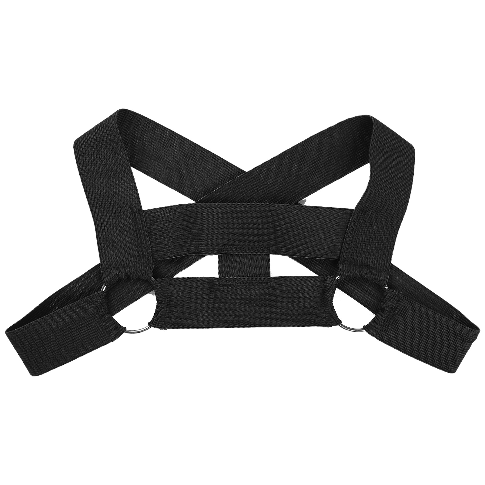 

Mens Stage Performance Costume O Ring Hollow Out Body Chest Harness Belt Elastic Shoulder Straps Party Nightclub Accessories