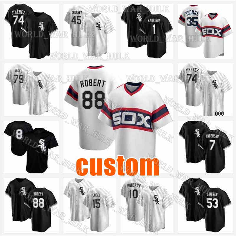 

88 Luis Robert Jersey 79 Jose Abreu Chicago White Micker Adolfo Sox Eloy Jimenez Baseball Jerseys Custom 8 Bo Jackson Tim Anderson, Blue;black