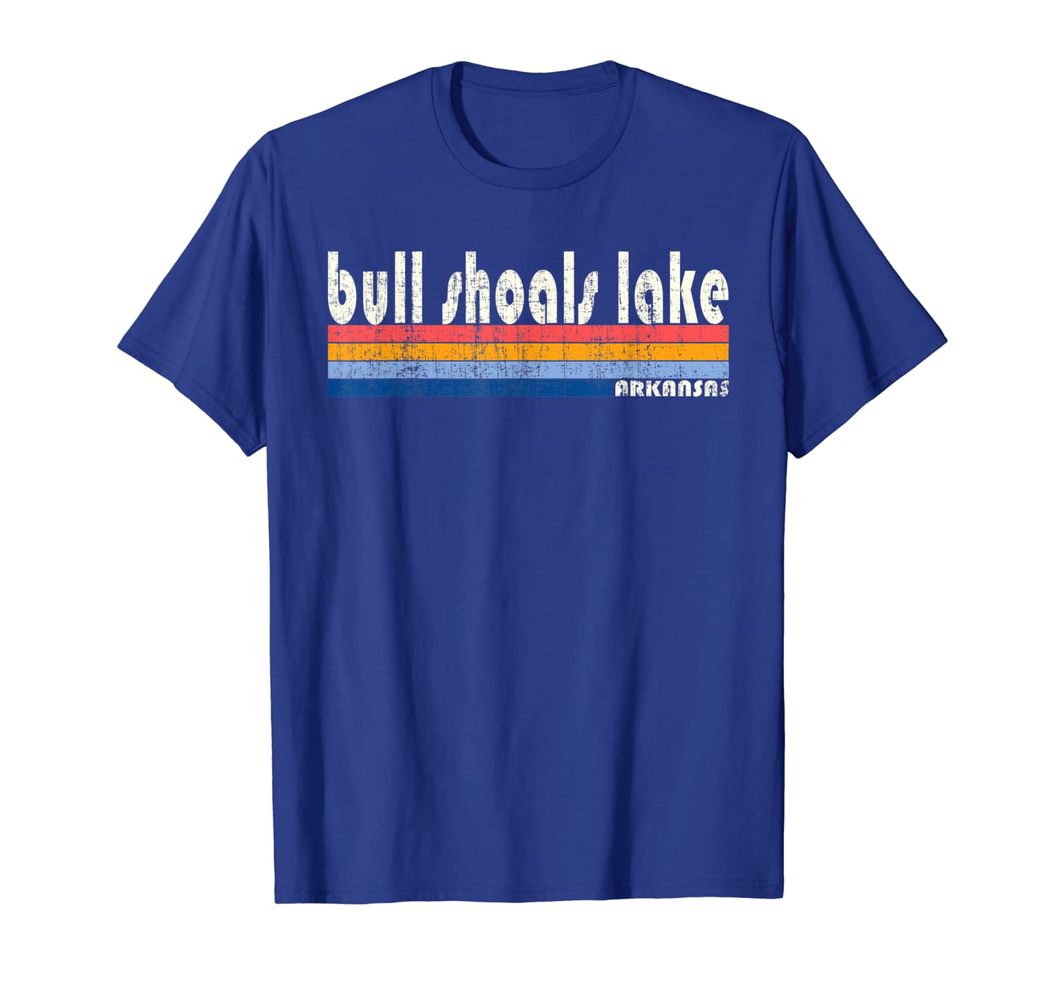 

vintage 70s 80s style bull shoals lake ar t-shirt, White;black