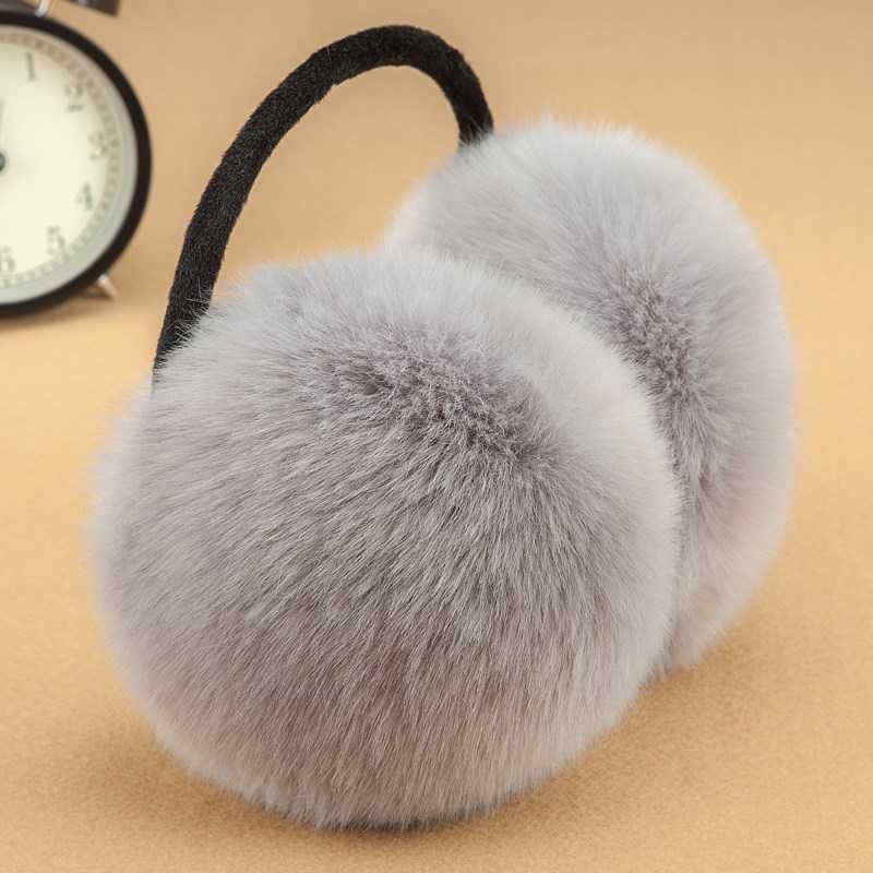 

Berets Faux Fur Ear Muffs Winter Warm Ladies Earmuffs Cute Plush Solid Color After Wearing Accessories For Women Warmer, Color 11