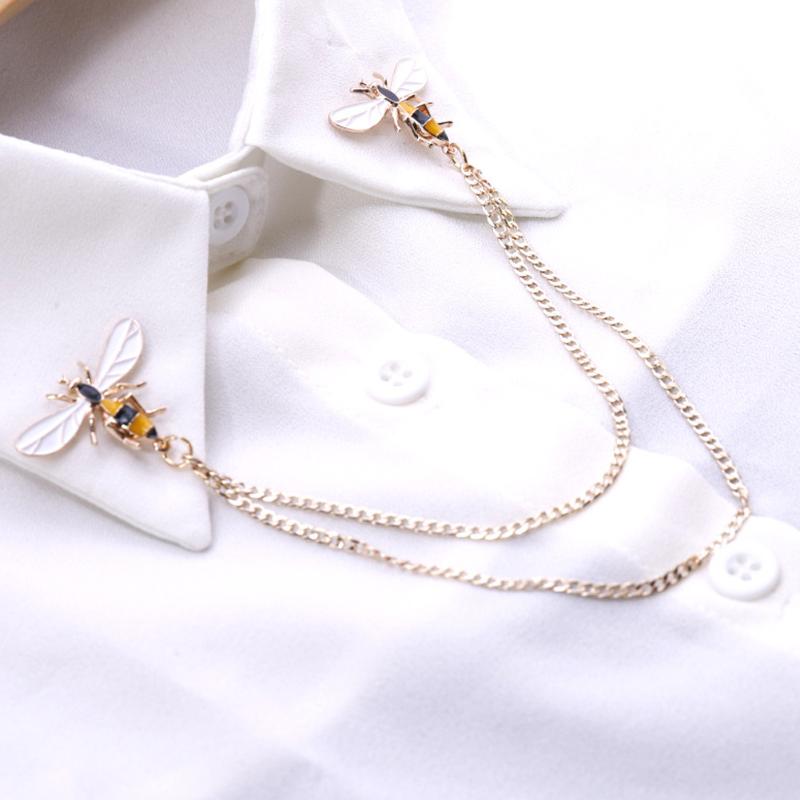 

Pins, Brooches Bee Vintage Pins Animal Alloy Metal Chain Brooch Broches Unisex Suit Shirt Collar Tassel Lapel Pin Women Jewelry Gift