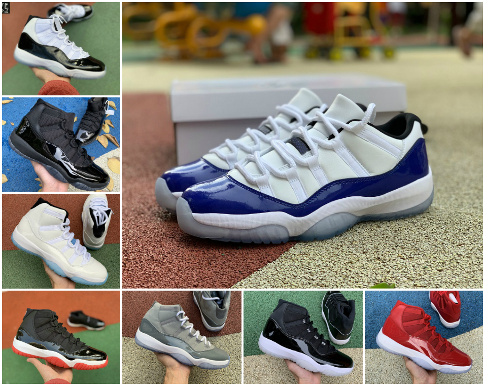 

Mens 11 Basketball Shoes Jubilee 25th Anniversary Low Concord 45 Bred Sketch 11s Platinum Tint Space Jam Gamma Blue Easter COOL GREY Columbi