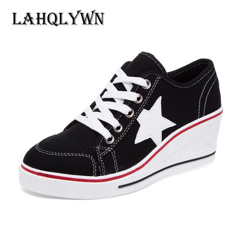 

Wedge Mesh Canvas Shoes Women's Fashion Platform High Heels Summer Style Ladies Casual Espadrilles Chaussure Plus Size35-43 P10 Dress, Black