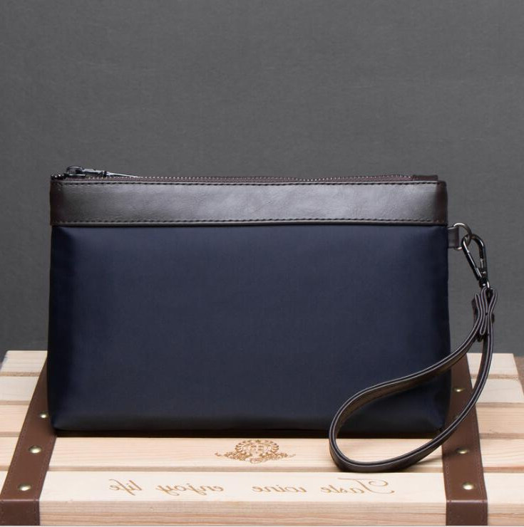 

Factory wholesale men bag it is waterproof nylon mens handbag contracted color matching multi-function receive bags trend phone waterproofs, Blue(boutique box)