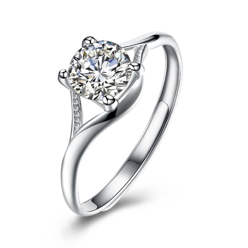 

Cluster Rings ZEMIOR 925 Sterling Silver Jewelry 5A Zircon Adjustable Geometric Women Wedding Party Holiday Gift Female Pretty Ring