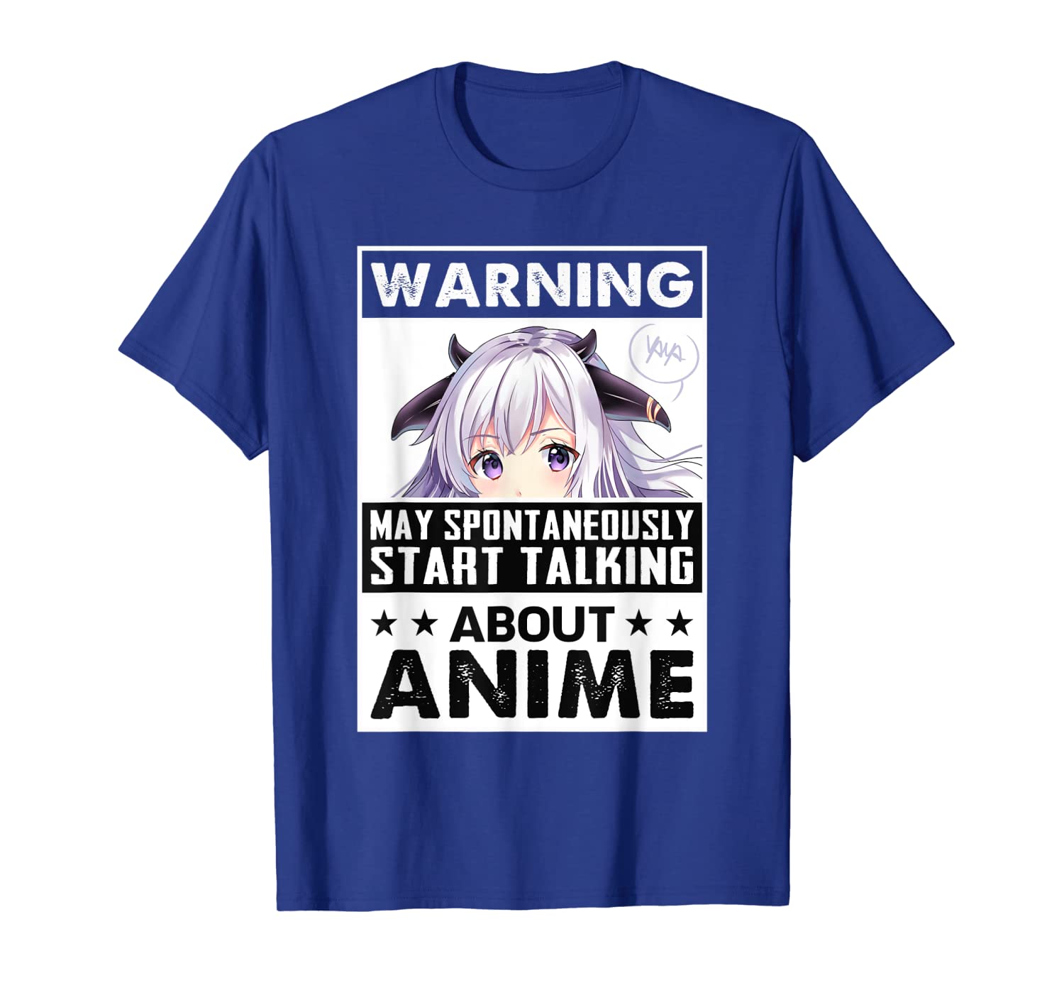 

warning may spontaneously start talking about anime manga t-shirt, White;black
