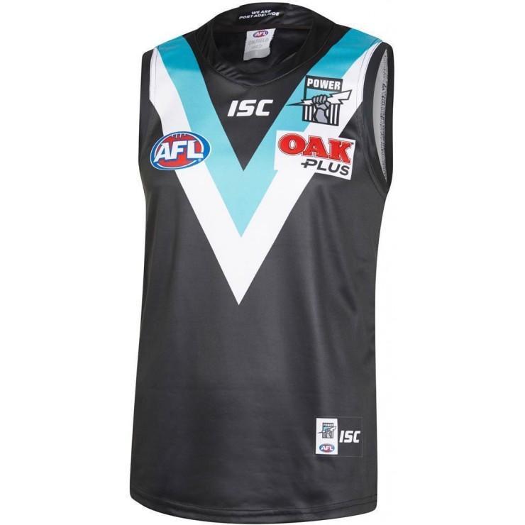 

Port Adelaide Power 2019 Mens Home Guernsey Sleeveless Singlet Rugby Jersey Shirt Kit Maillot Camiseta Maglia Tops Vest, Black;gray