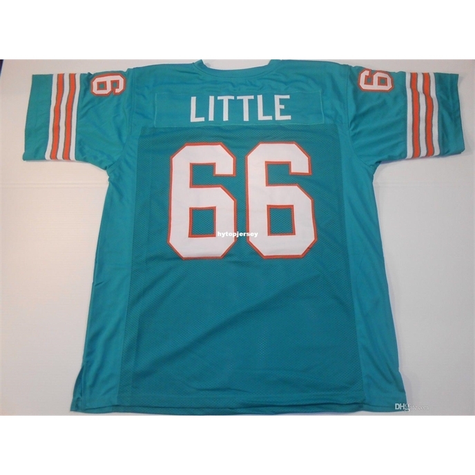 

Retro custom Sewn Cheap Stitched #66 Larry Little Teal MITCHELL & NESS Jersey High-end Men's Football Jerseys College NCAA, Black
