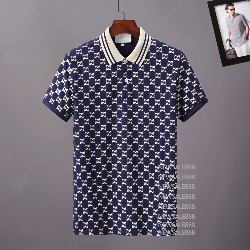 

Mens Stylist Polo Shirts Luxury Italy Men Clothes Short Sleeve Fashion Casual Men's Summer T Shirt Many colors are available Size M-3XL, Blue