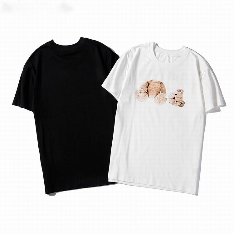 2021ss Summer Men And Womens T shirts Stylist Tee Animation Palm Palms Angels Printed Short Sleeve Truncated Bear Tees