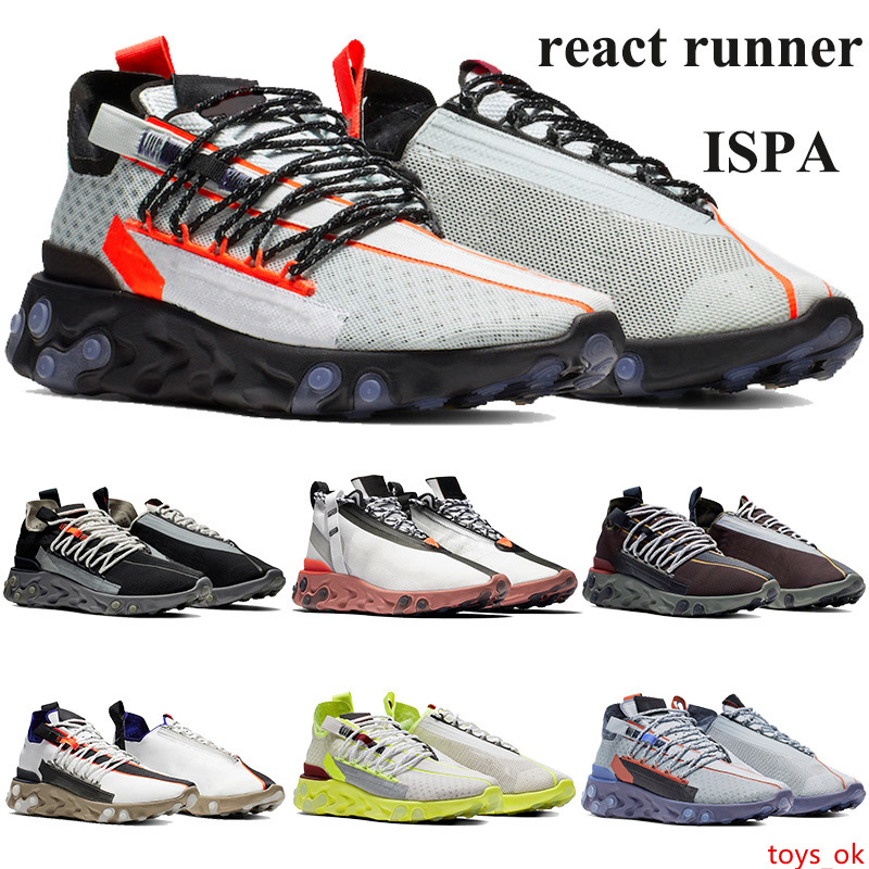 

New arrival react runner ISPA Shoes Mid WR White Light Crimson Men Women Trainers Ghost Aqua low black wolf grey sport Sneakers