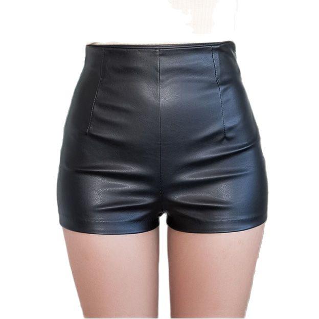 

Women' Shorts 2022 Black High Waist Sexy Bodycon Pu Leather Pole Dance, Black pxx