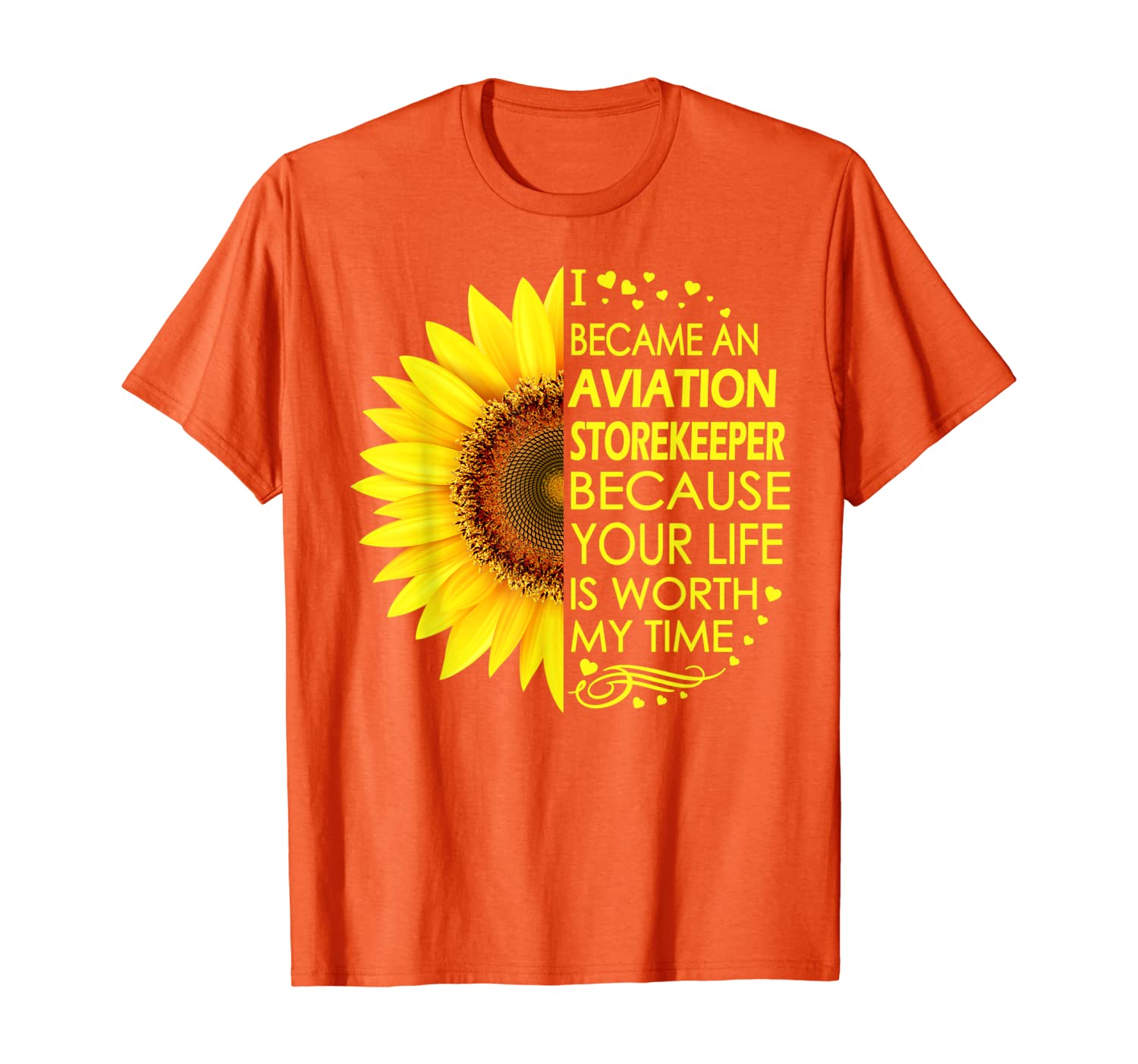 

i became aviation storekeeper sunflower t-shirt, White;black