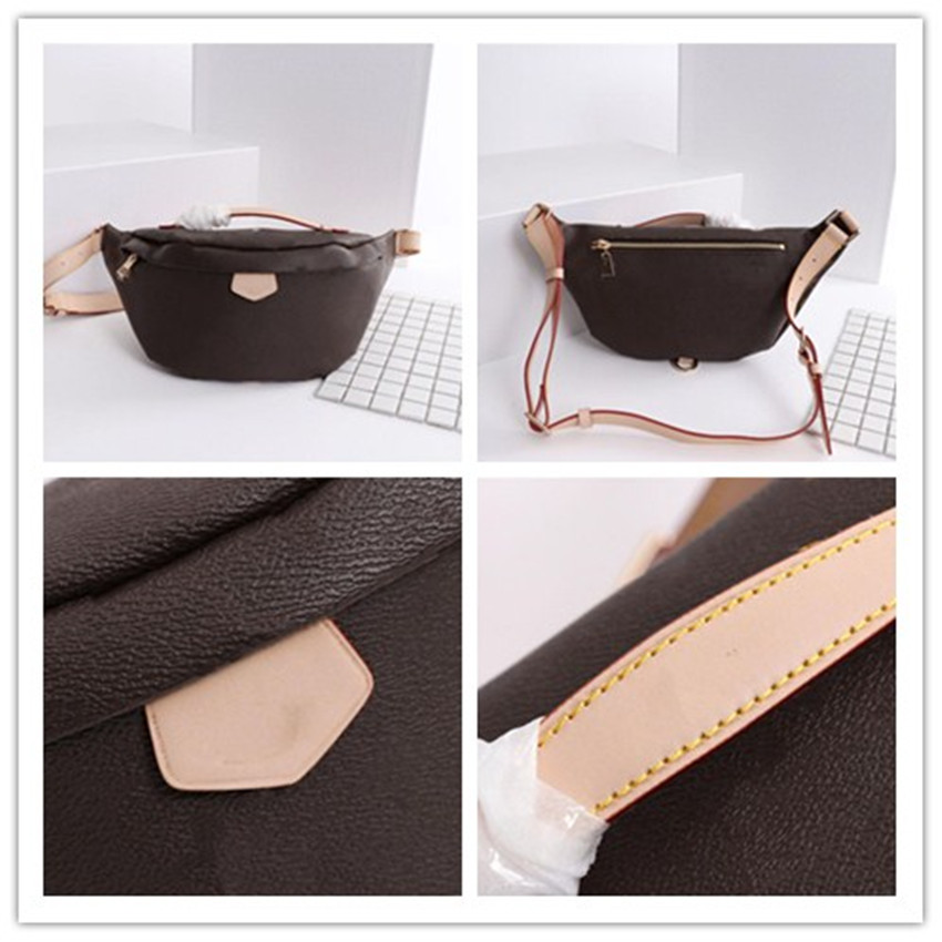 

Top Quality Newest Wholesale New Fashion Pu Leather Brown flower Handbags Women Bags Designer Fanny Packs Famous Waist Bags Handbag Lady Belt Chest bag, Multi