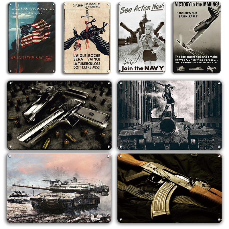 

Svd Sniper Rifle Dragunov Gun Weapon Poster Metal Sign Vintage Desert Eagle Gun Weapon Decorative Plaque Wall Sticker Home Decor