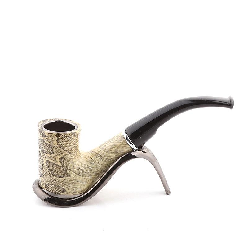 

Bronze Pattern Resin Hopper Flat Bottom Hammer Old Portable Black Tail Pipe Mouth Smoking Pipes