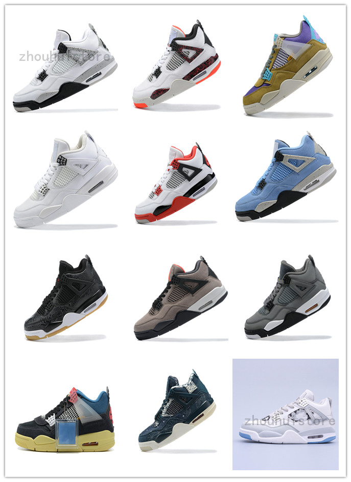 

New Listing University Blue 4 4sBasketball Shoes J4 Hot Lava white oreo metallic purple black cat bred shimmer cactus jack men women DR sneakers US 5.5-13, 16