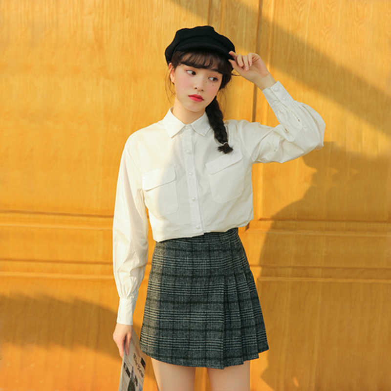 

Autumn Preppy Style White Shirt Women Long Sleeve Loose Blouse Mori Girl Tops all-matched Casual Turn-down Collar Shirts S51 210608