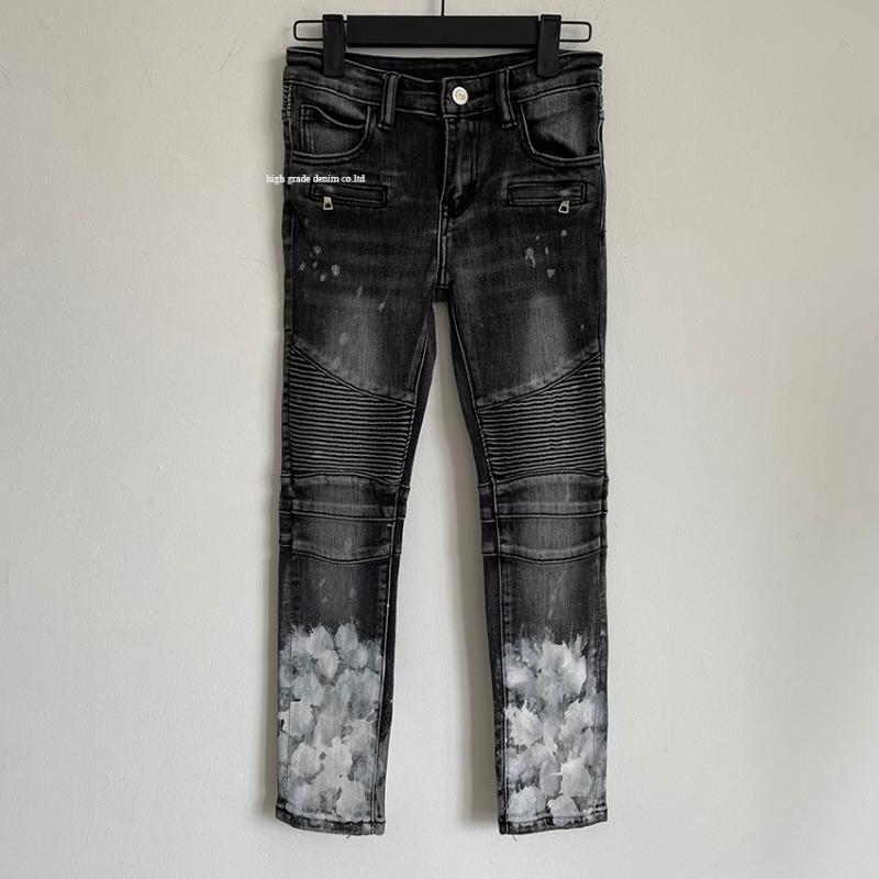 

Jeans OEM Children's Fashion Kids Jeans, Boys Trousers 2-14 Years Old Baby Autumn Winter Clothing Locomotive Ins Style, Black