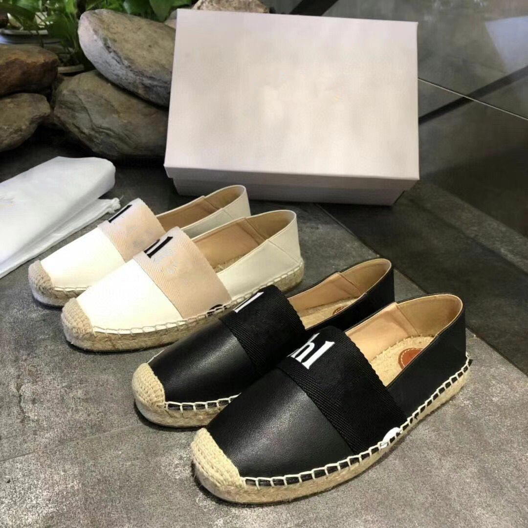 

2021 Women Platform Sandals Slides Designer Letter Slippers Woody mule canvas Leather espadrille Fashion Beach Flat Heels Fisherman loafer Slip-On Casual shoes, Black