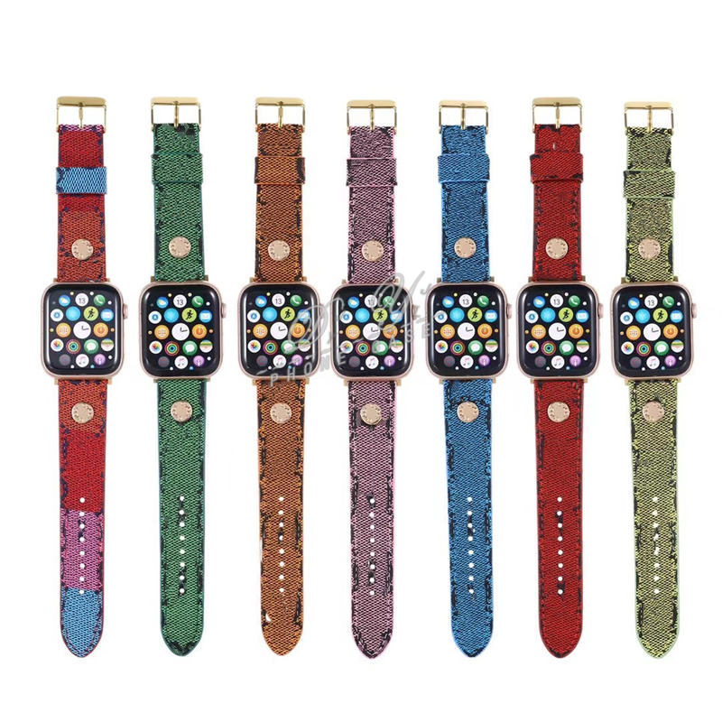 

fashion designer Strap cases 42mm 38mm 40mm 44mm 41mm 45mm iwatch 2 3 4 5 6 7 watchband Leather Bracelet Stripes watch band watchbands 38/40, Style 7