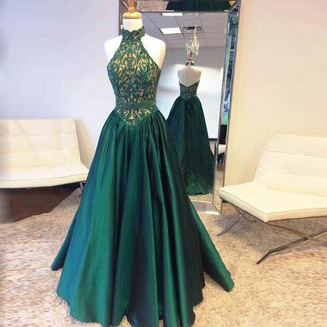 emerald green evening dresses