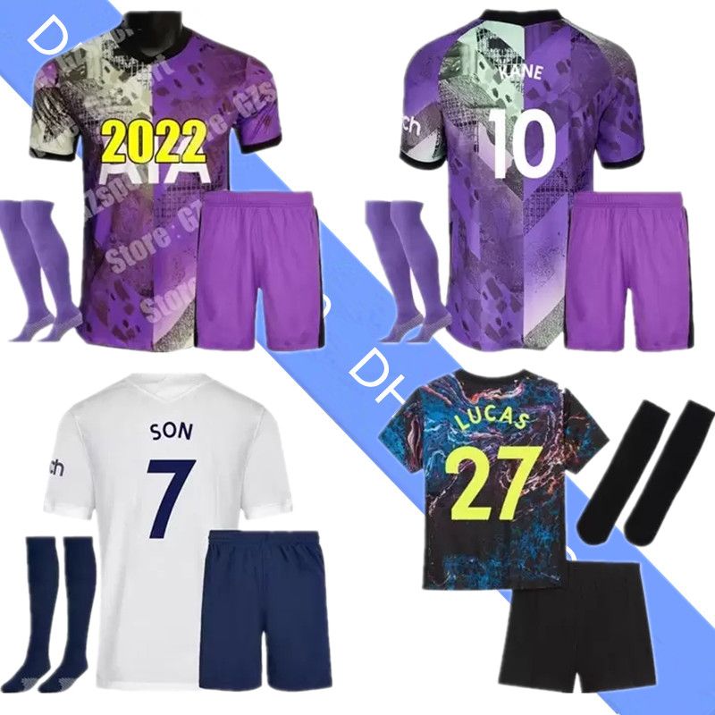 

21 22 DELE SON soccer jersey home away third kids kit socks child TOTTENHAM BALE KANE HOJBJERG BERGWIJN LO CELSO SPURS 2021 2022 LUCAS football shirts uniforms