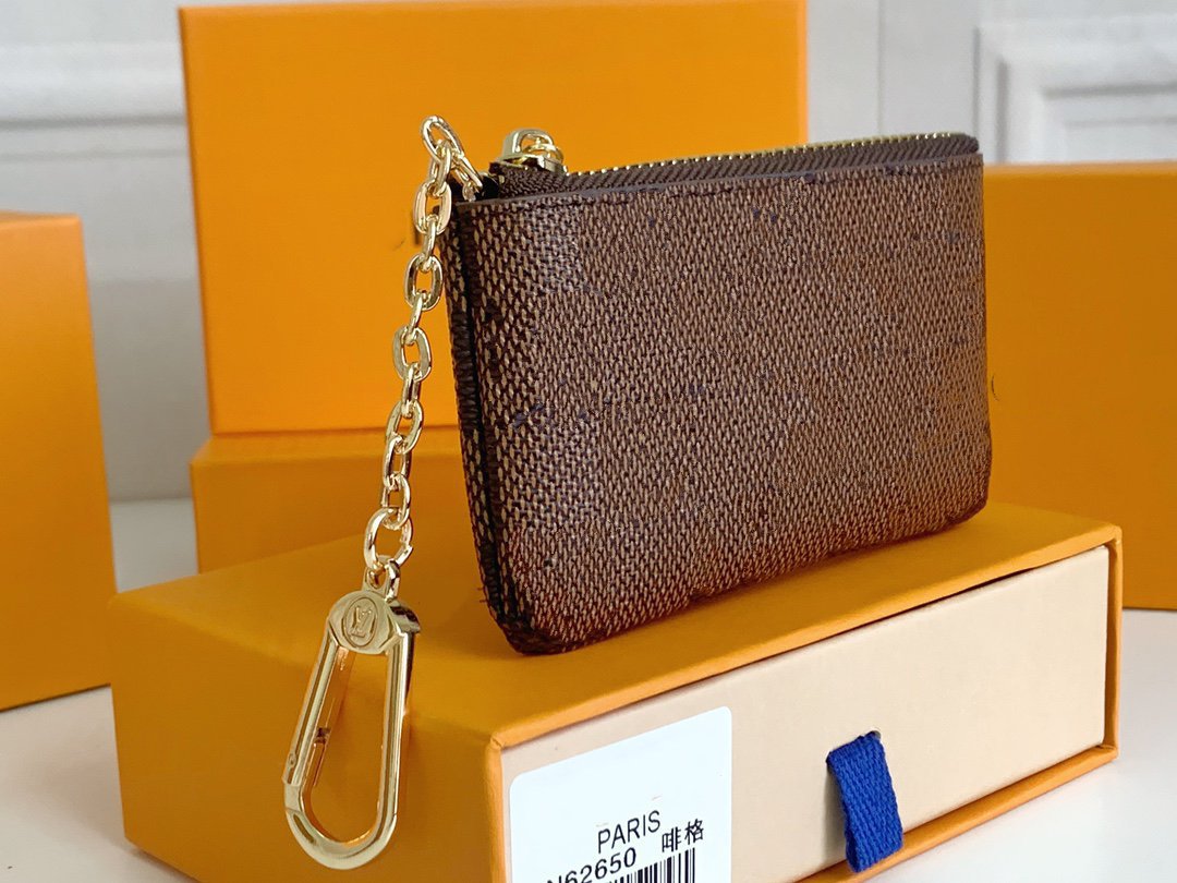 

2021 High quality Luxury design Portable purse KEY P0UCH wallet classic Man women Coin Chain bags +BOX N62650, Nvoice - not sold separately