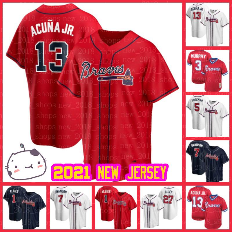 

NCAA Braves Jerseys Ronald Acuna Jr. Ozzie Albies Dansby Swanson Baseball Freddie Freeman Austin Riley Max Fried Marcell Ozuna Pache Marcell, Custom flex base men jersey