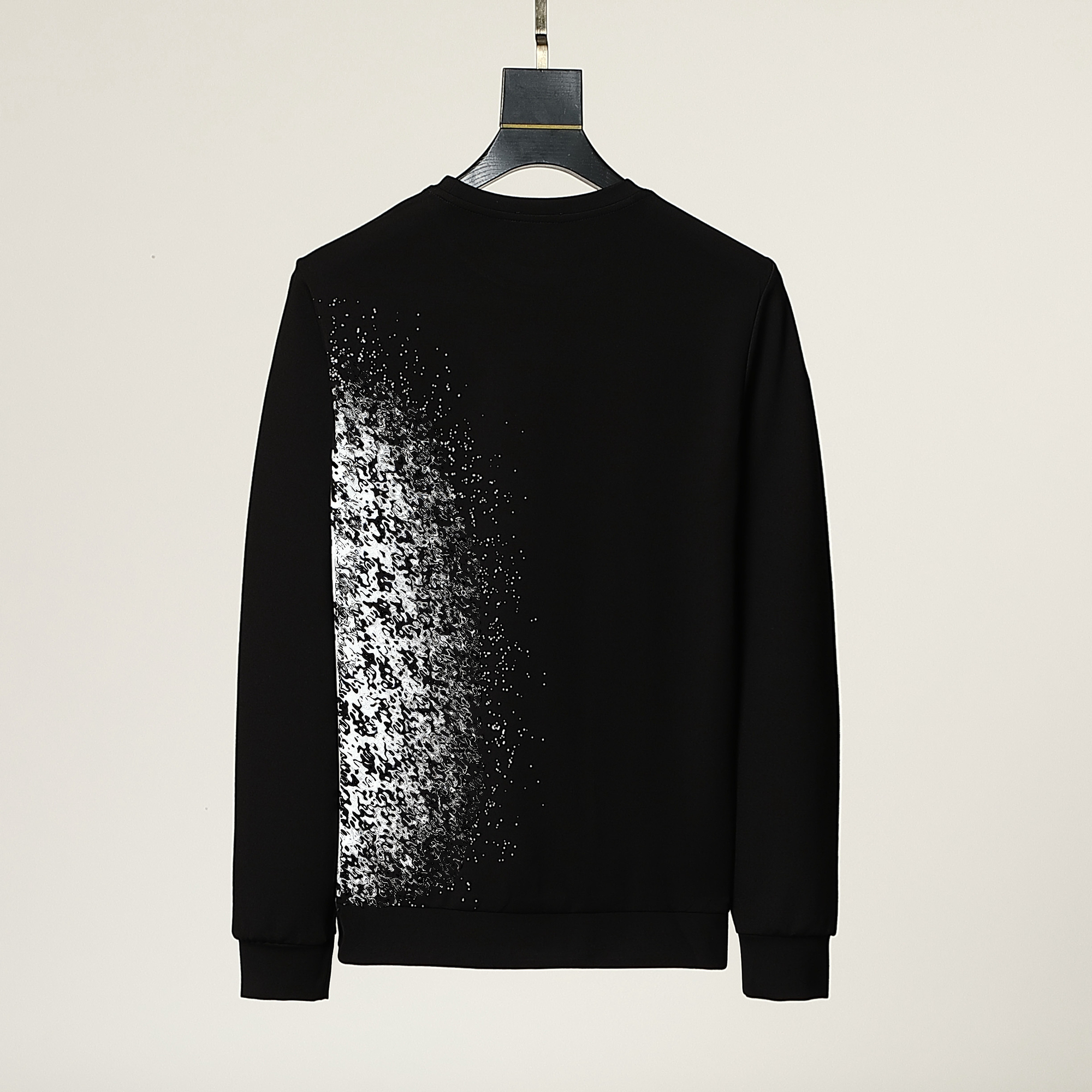 

21ss Designers neck Hoodies Sweatshirts luxury Mens Womens eyes lattice letter print jacquard gradation printed round Paris Fashion Tee Top, Black