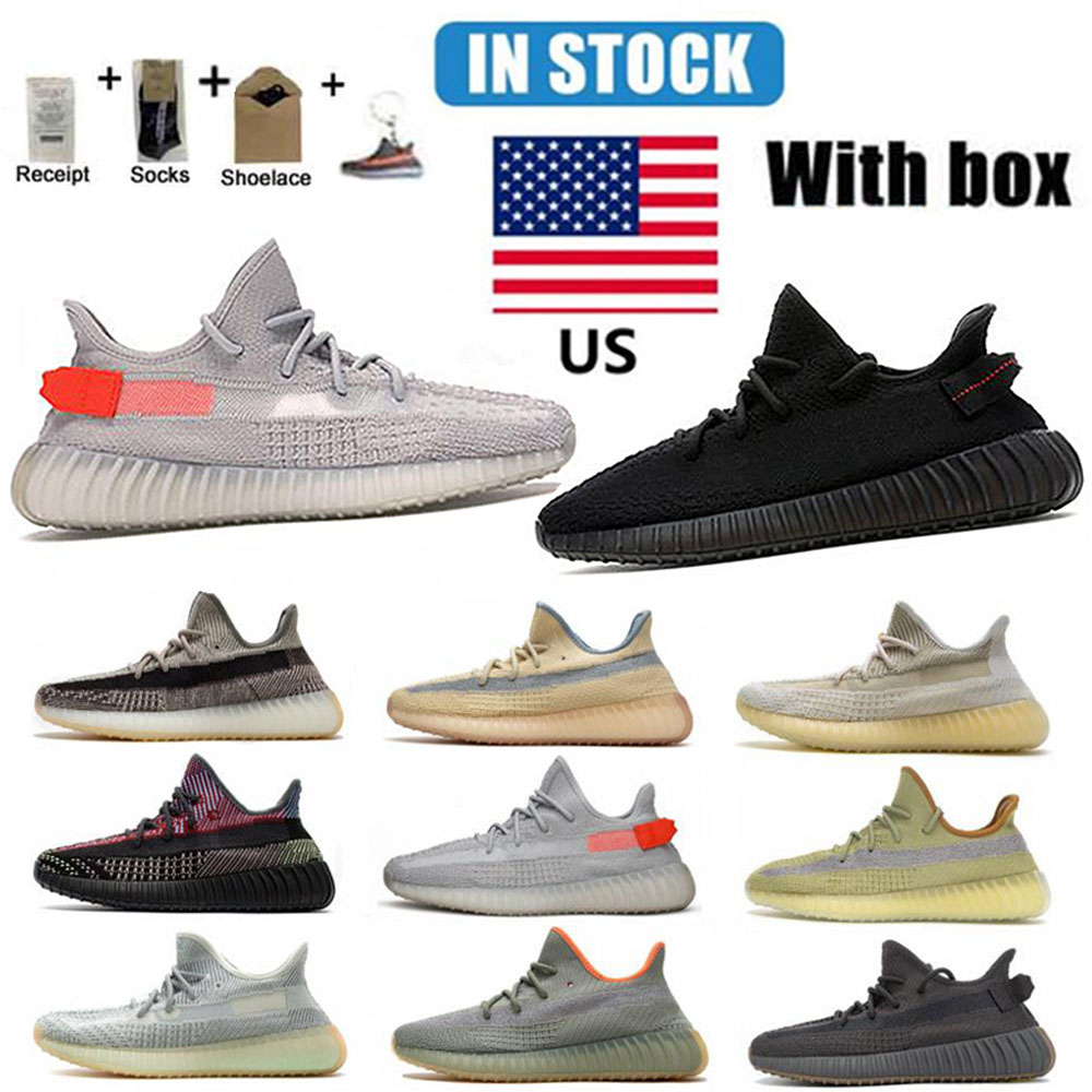 

Kanye West Running Shoes Yeezy Top Quality Yecheil Cinder Static Clay Tail Light Cream White Black Red Zebra Sneakers Sports Men Women size 36-46, Additional sock