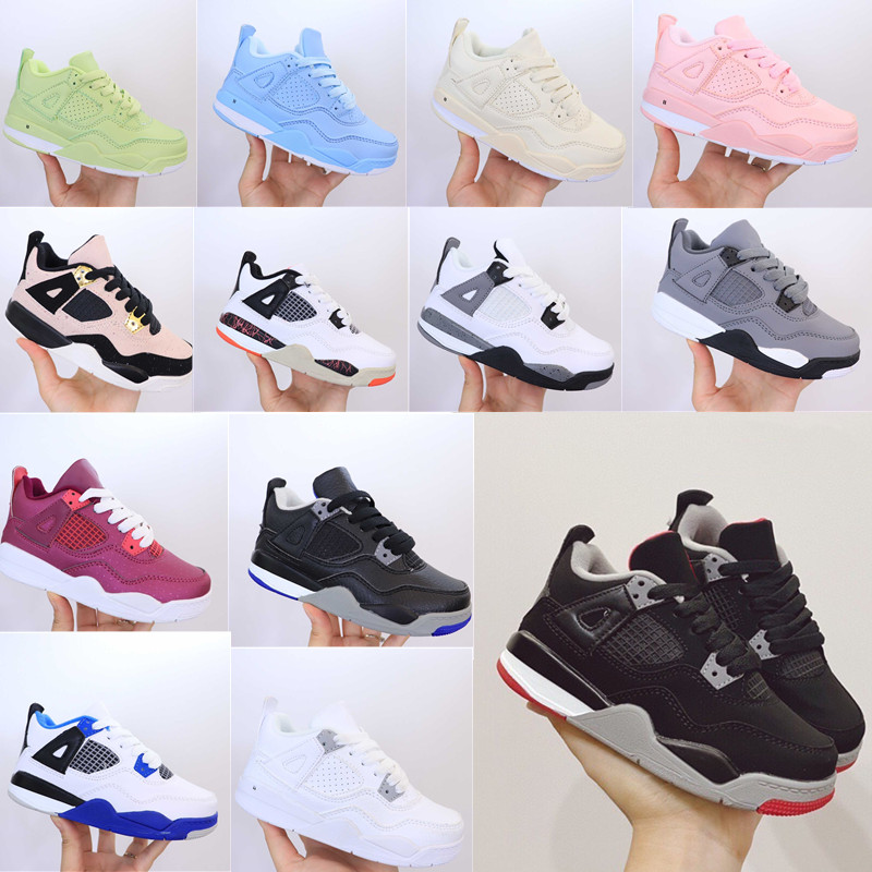 

TD 4s Splatter Kids Baketball Shoes Cool Grey Pale Citron Motorsports NewBorn Baby Boys Girls For Love Of The Game Toddler Alternate Outdoor Sport Trainers Bred, Pick 1