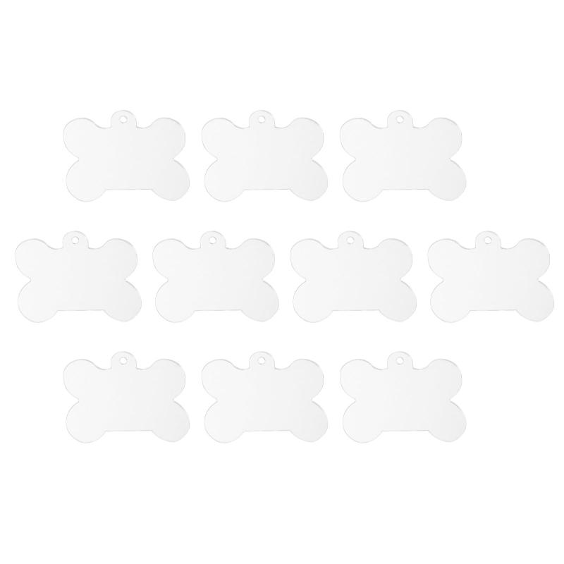 

Charms 10Pcs Acrylic Keychain Blanks Transparent Pendants With Holes, Bronze;silver