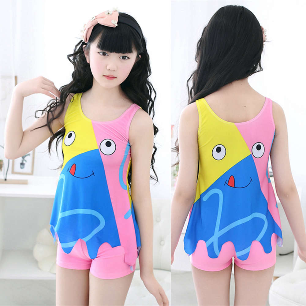 

Children's swimsuit women's split cartoon Water Park students', Blue