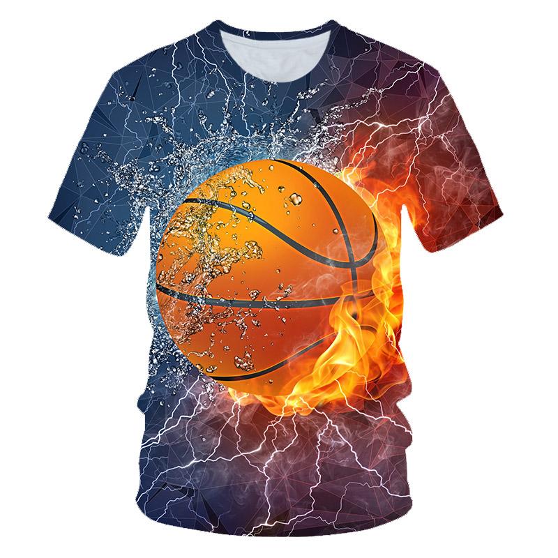 

Men's T-Shirts 2022 Summer Fashion 3D T-shirt Fire Dragon Funny Design Big Boy Girl Print Kids Basketball Top, Green