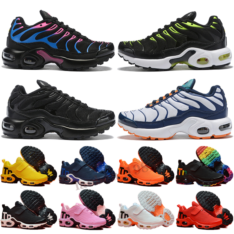 

2021 tn plus running shoes Kids black White Volt Glow Hyper Pastel blue Oreo women Breathable sneaker trainer outdoor sports, Top quality