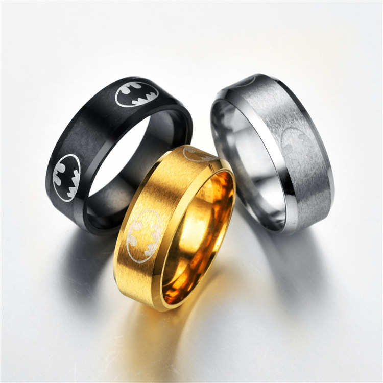

Black Batman fashion jewelry stainless steel ring
