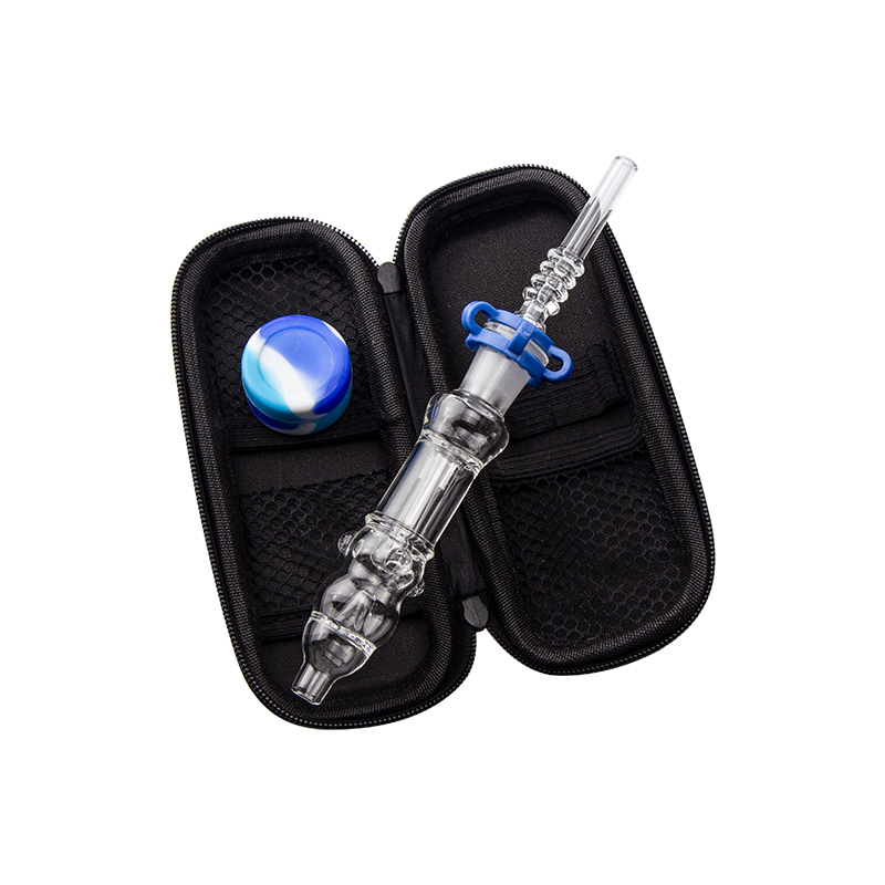Glass313 CSYC NC008 Glass Pipes 14mm Real Quartz Tips Gr2 Titanium Nails Silicone Jar Leather Case Dab Rig Bongs Smoking Pipe-image-408513114